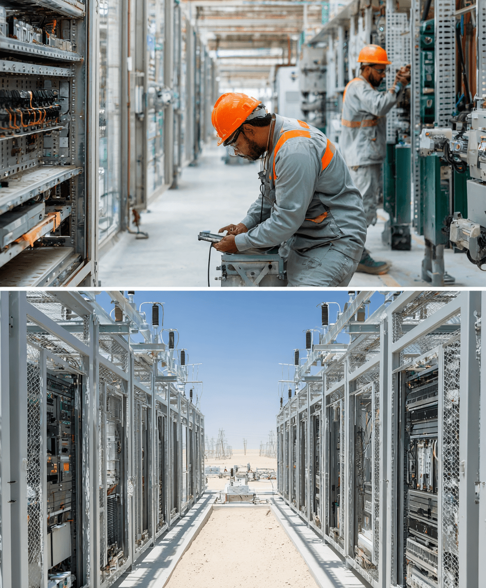 Industrial workers and infrastructure equipment